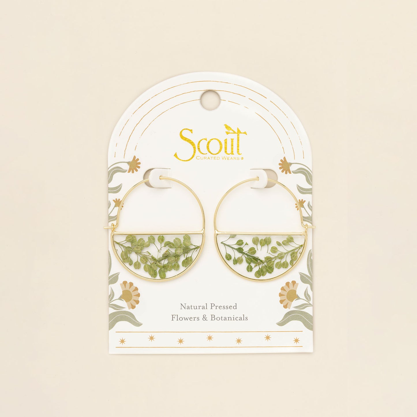 Green Peppergrass Pressed Flower Hoop