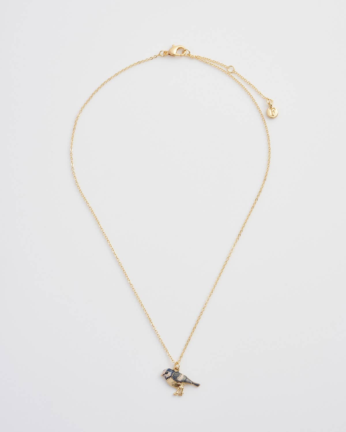 Enamel Blue Tit Short Necklace