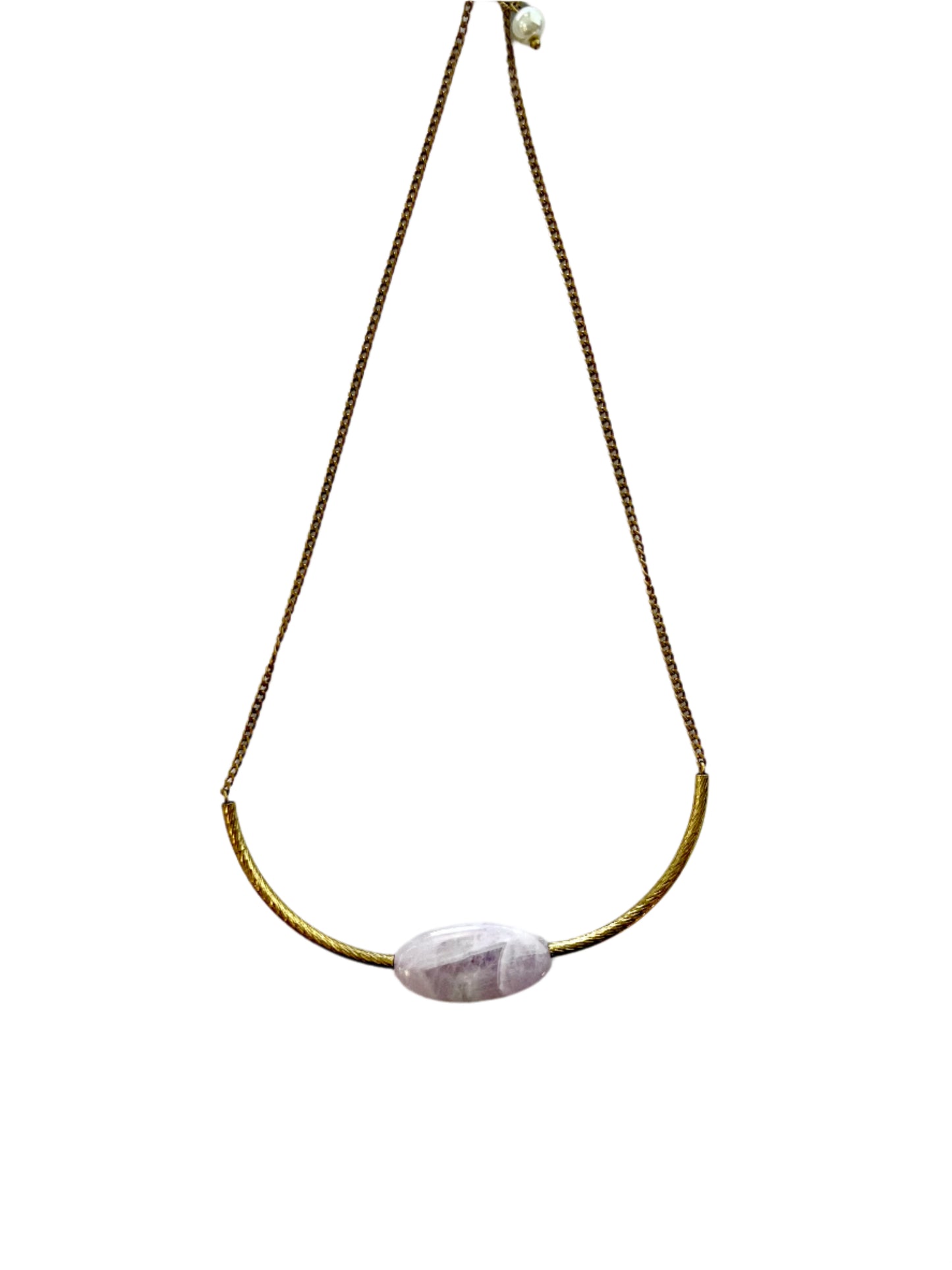 Solitaire Jeweled Necklace - Lavender