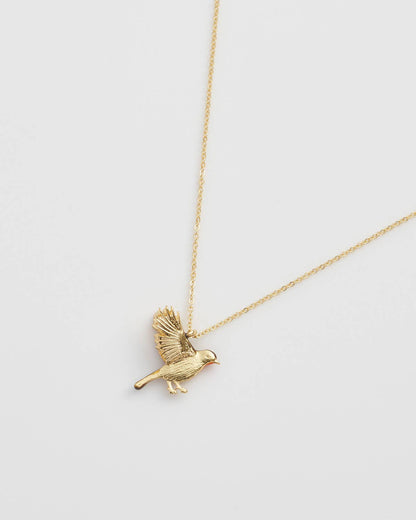 Enamel Flying Robin Necklace