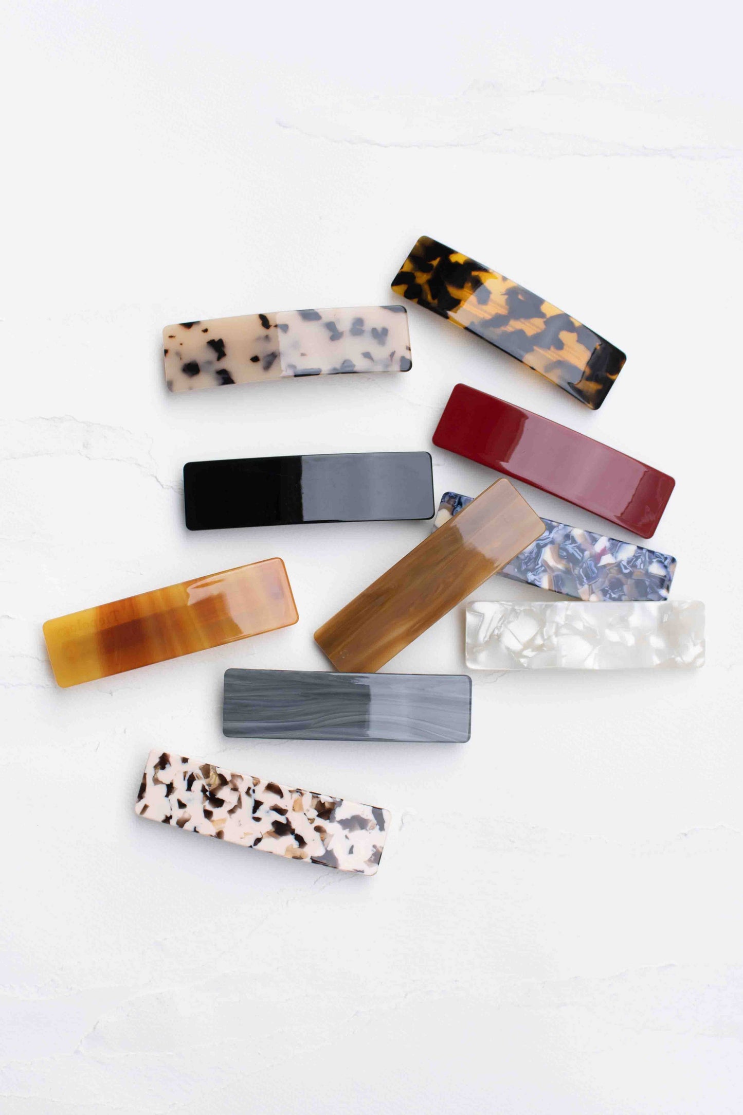 Rectangular Glossy Hair Barrettes