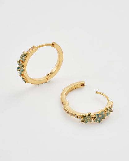 Floral Wreath Hoop Earrings