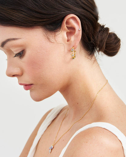 Wildflower Garden Hoop Earrings