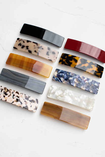 Rectangular Glossy Hair Barrettes