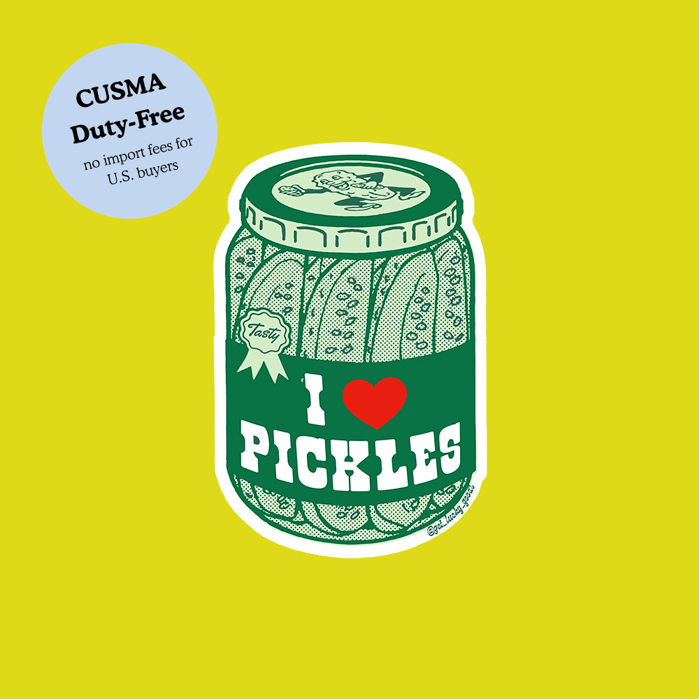 I Heart Pickles – Matte Vinyl Sticker
