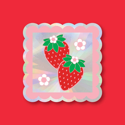 Strawberry Stamp - Sun Catcher Decal