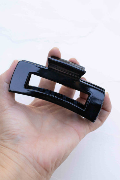 Rectangle Glossy Hair Claw - 4"