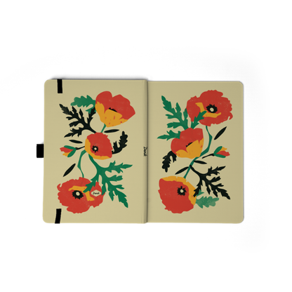 Poppy Stem Soft Touch Hardbound Layflat Notebook