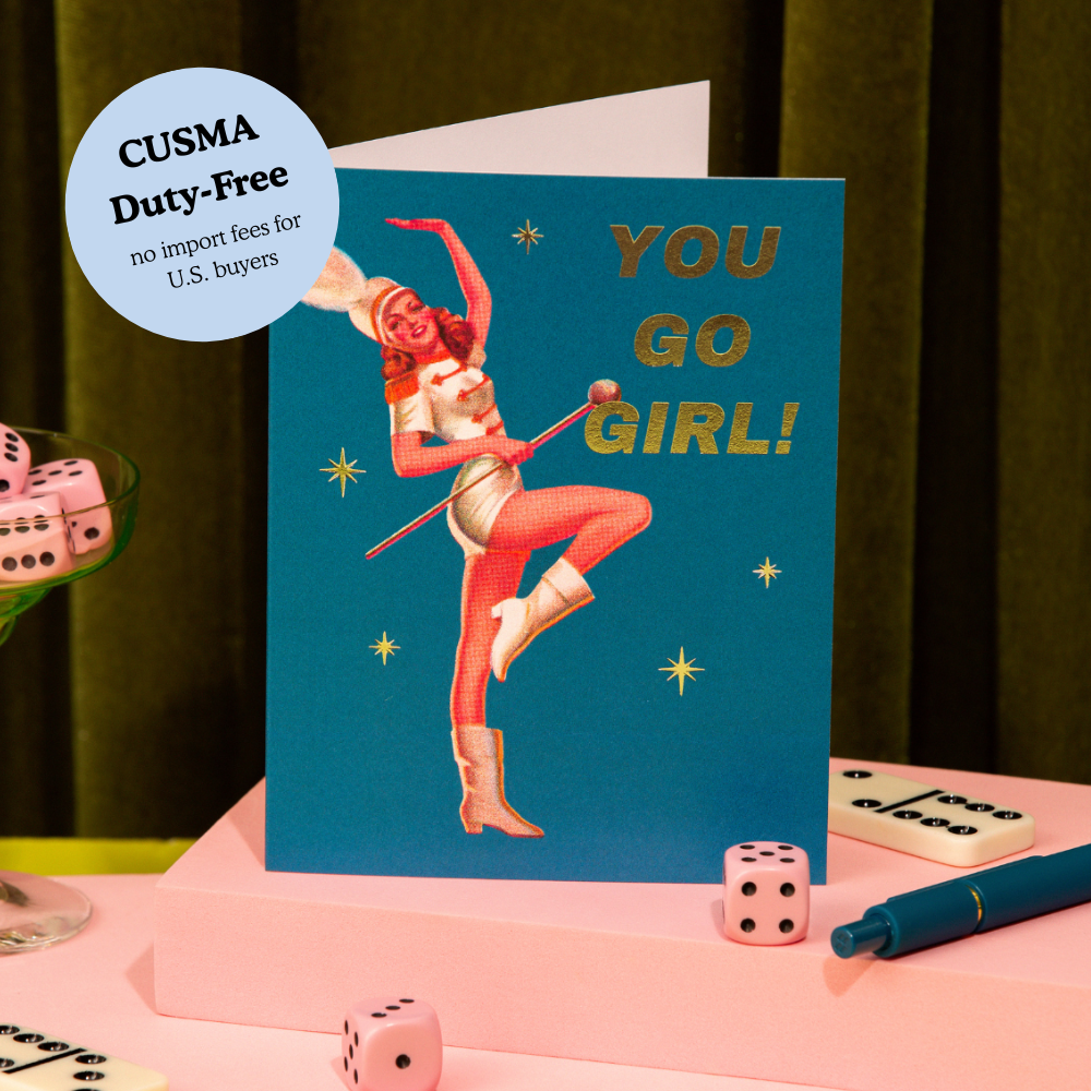 You Go Girl! Card – Foil Friendship ✿ Encouragement Card