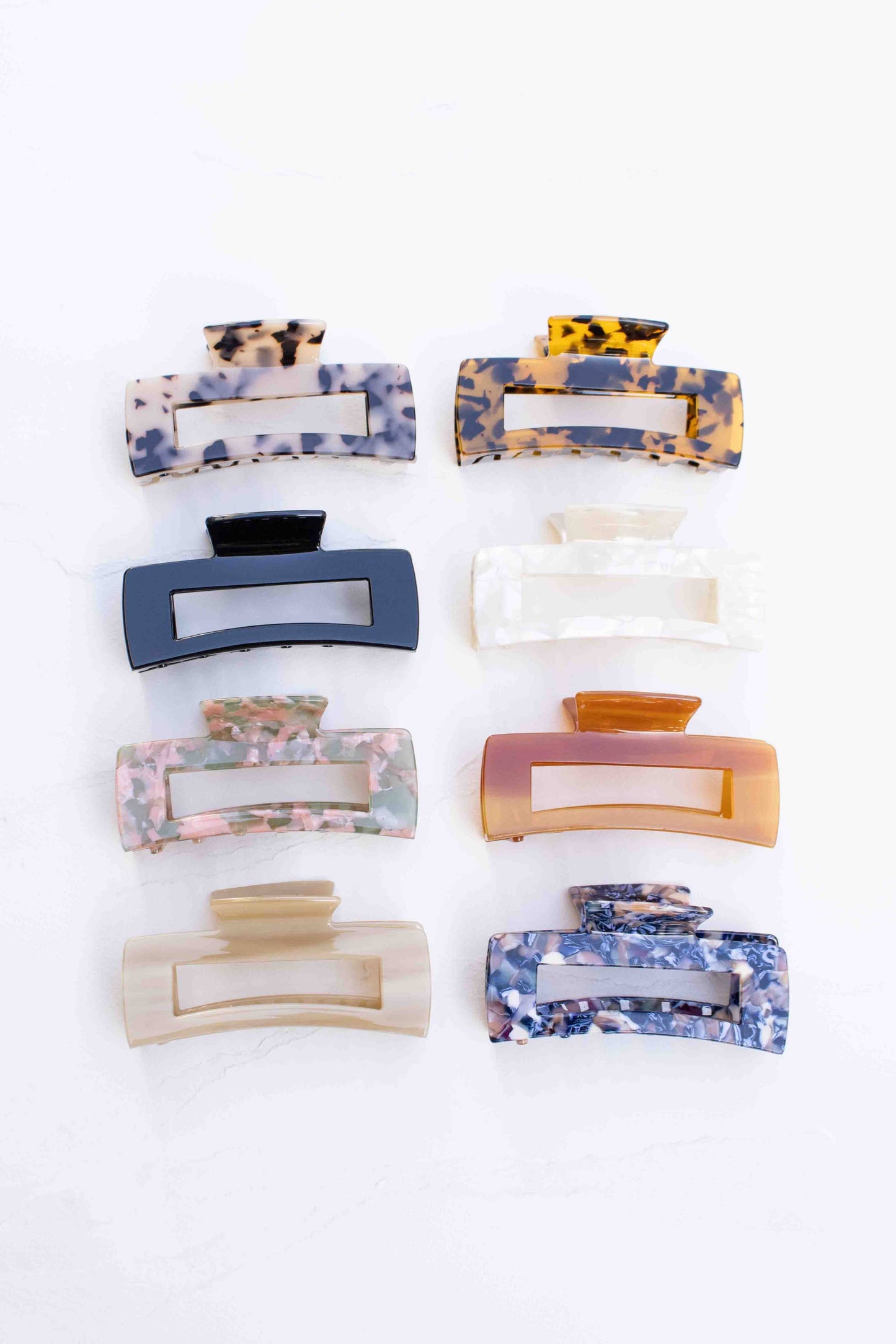 Rectangle Glossy Hair Claw - 4"