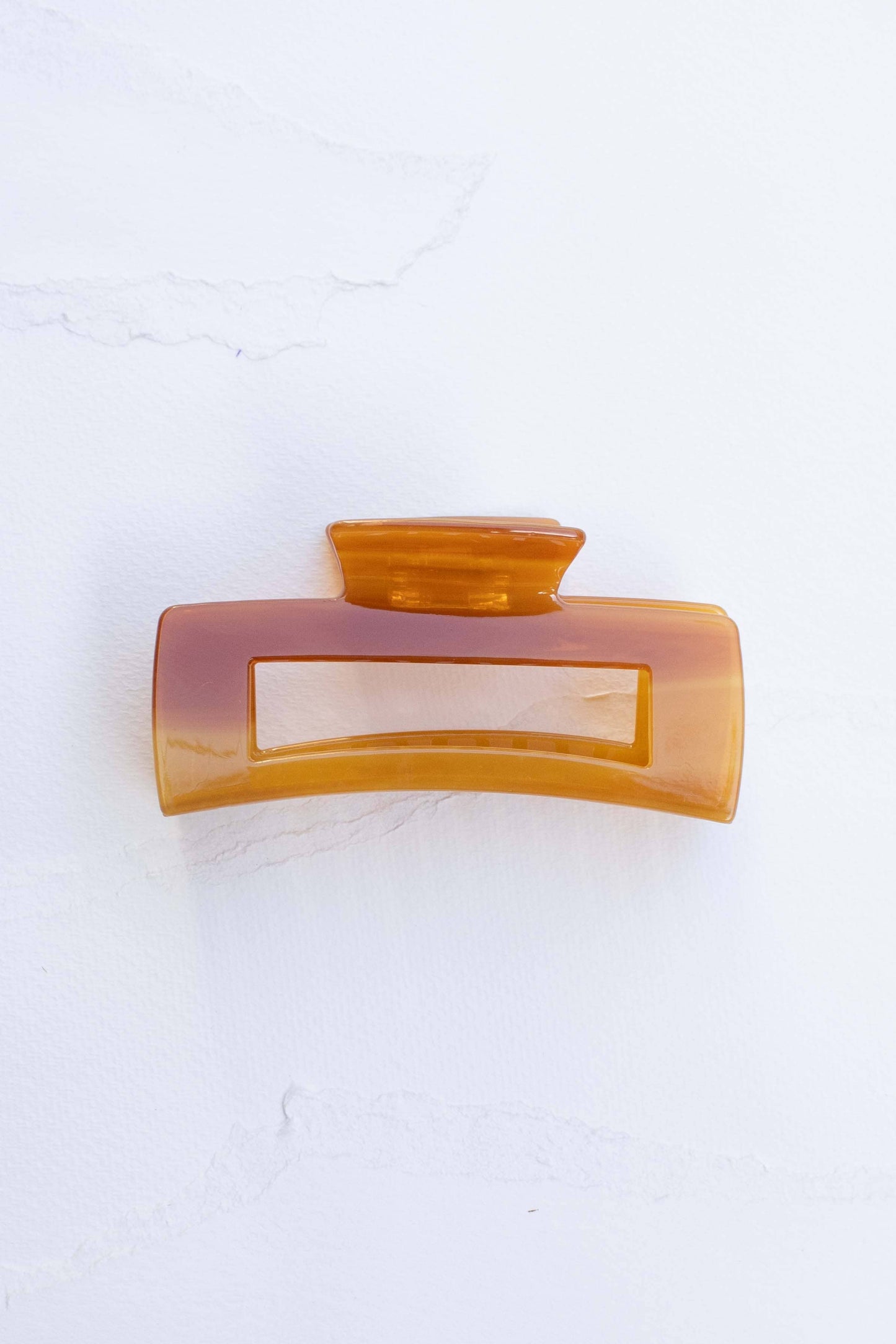 Rectangle Glossy Hair Claw - 4"
