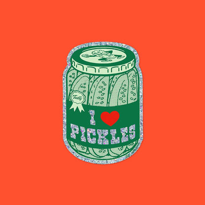 I Heart Pickles – Glitter Vinyl Sticker