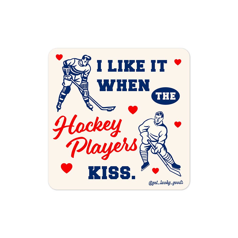 Hockey Players Kiss Sticker - Heated Rivalry Inspired
