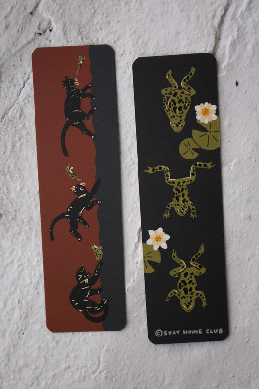 Cat + Frog Bookmark