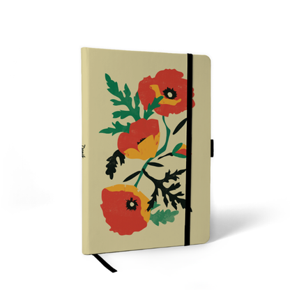 Poppy Stem Soft Touch Hardbound Layflat Notebook