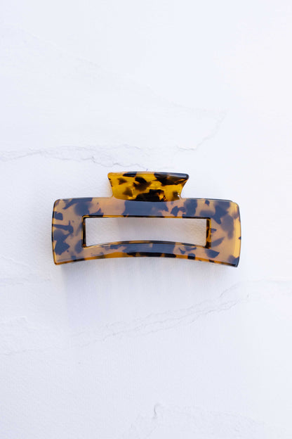 Rectangle Glossy Hair Claw - 4"