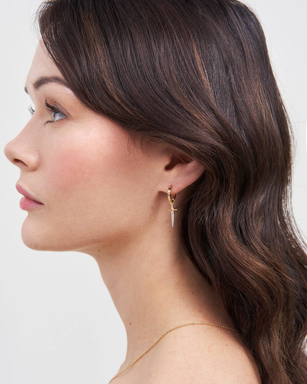 Rose Dagger Huggie Earrings