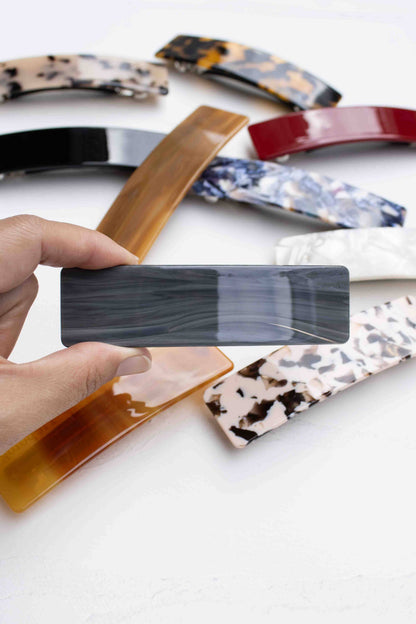 Rectangular Glossy Hair Barrettes