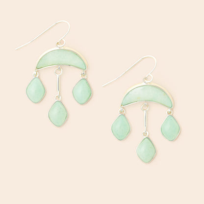 Stone Crescent Drop Earrings
