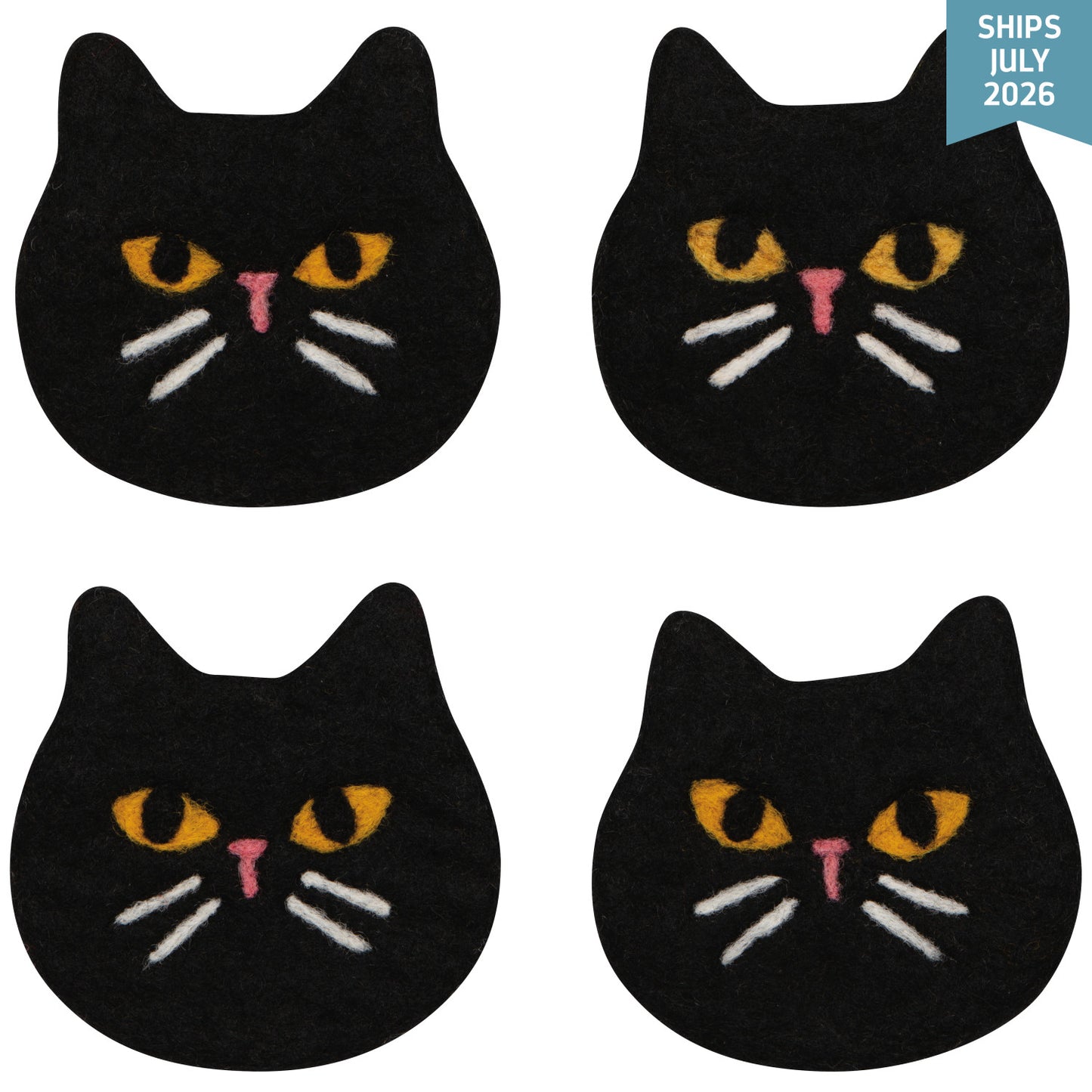 Black Cat Felt Coasters