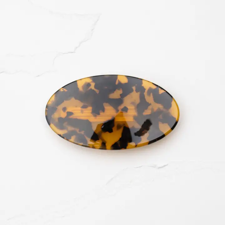 Oval Glossy Hair Barrettes