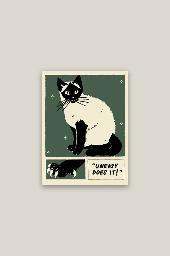 Uneasy Does It (Siamese) Vinyl Sticker