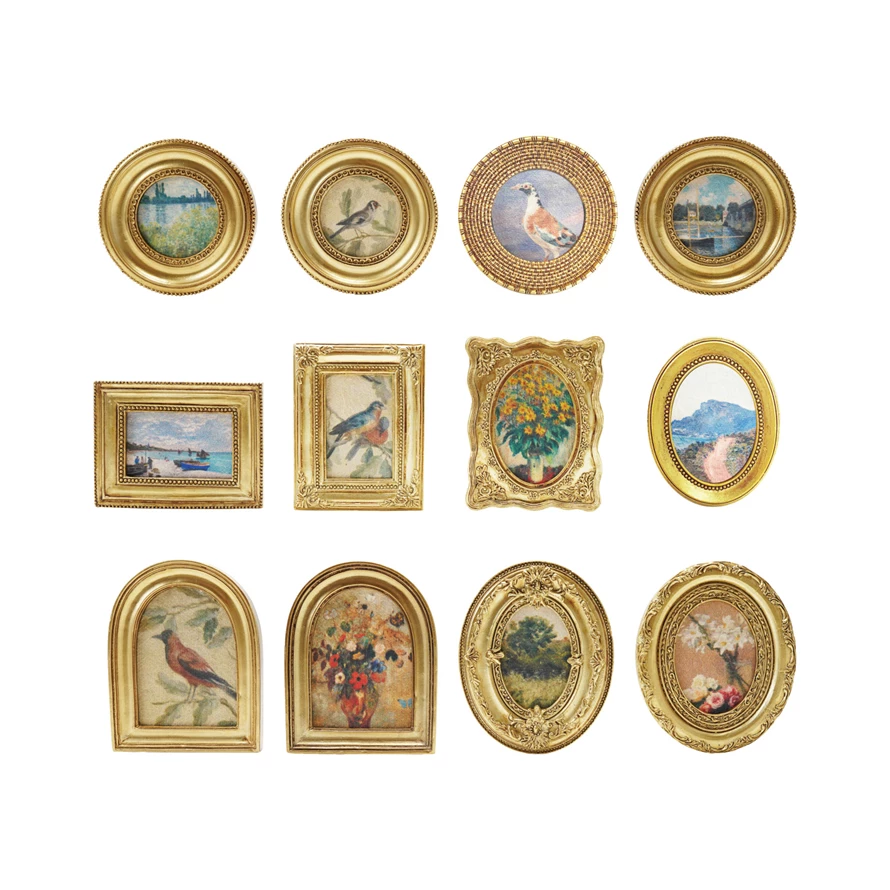 Mini Framed Art Magnets - Gold