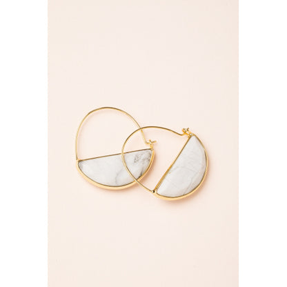 Stone Prism Hoop Earrings